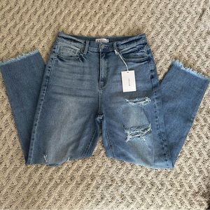 CELLO HIGH RISE DISTRESSED JEANS MEDIUM WAS SIZE 7